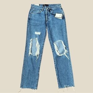 3x1 Boyfriend Jeans Ripped Knee Jeans Boyfriend Straight Grunge Size 24